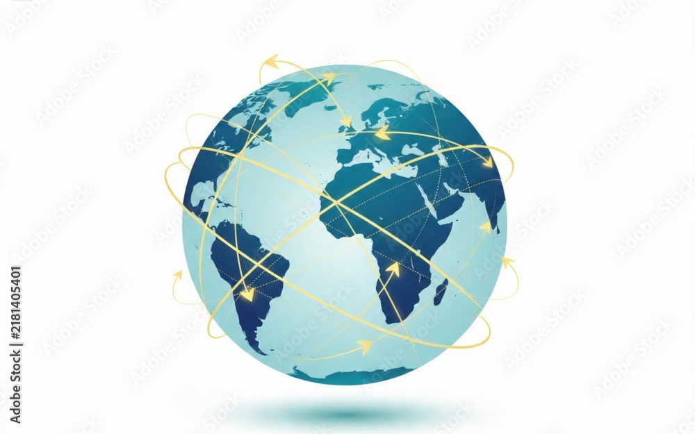 Fototapeta premium Digital connections and global network representing the interconnectedness of the world through technology and communication