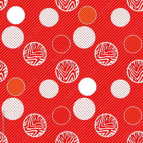 In polka dots abstract red scarlet