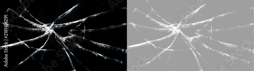 Foto Broken glass spiderweb crack texture
