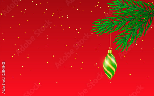 Christmas tree garland with Christmas ornaments