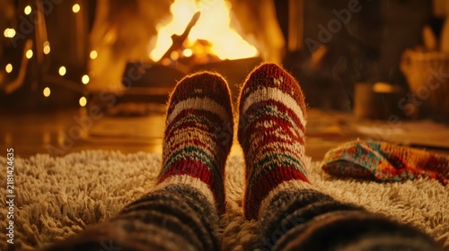 Cozy socks fireplace