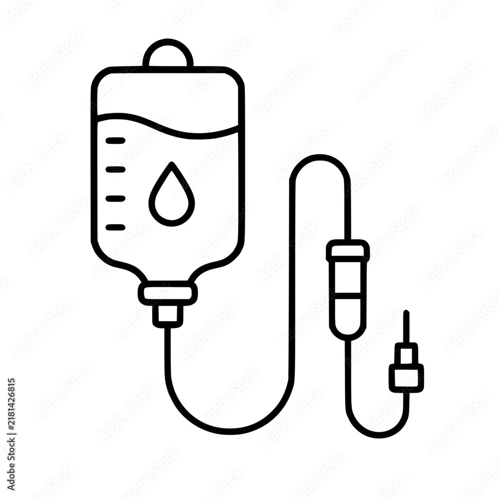 Fototapeta premium Perfusion icon flat outline in black