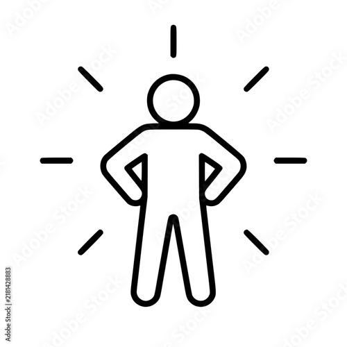 Bild auf Leinwand Self confidence icon flat outline in black