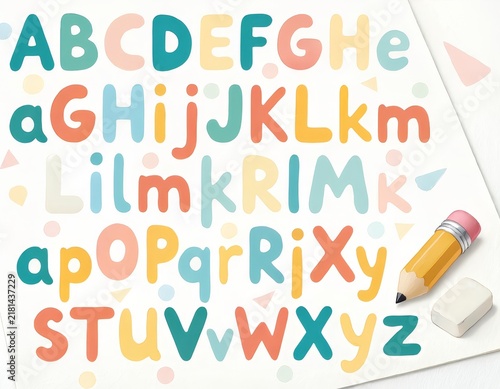 alphabet on white