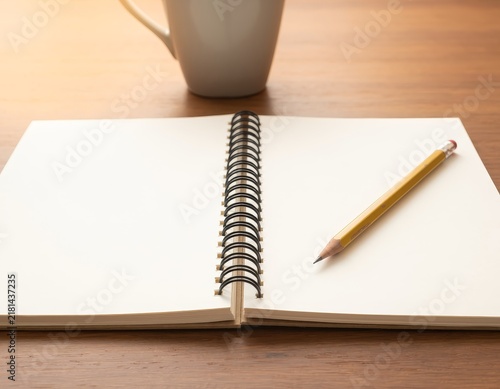 notebook and pencil