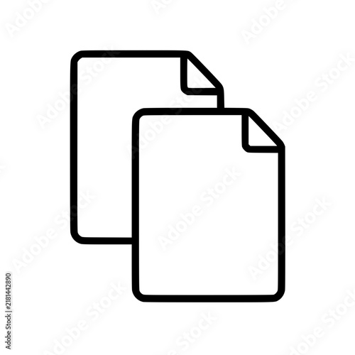 Obraz na płótnie Duplicate icon flat outline in black