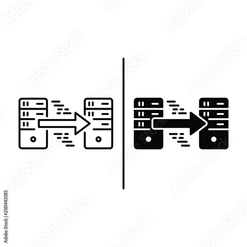 Server data transfer outline and filled versions