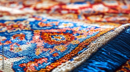 Intricate persian carpet patterns with vibrant colors and textures