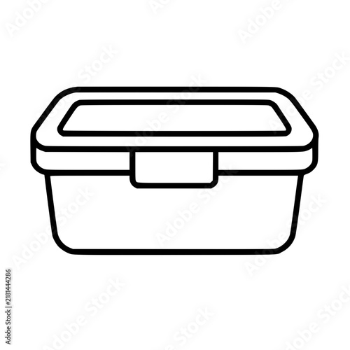 Cuadro en lienzo Food Container icon flat outline in black