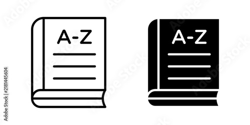 Bild auf Leinwand Dictionaries Icon represents language learning, vocabulary references, educational resources, and word definition materials