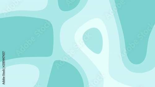 Abstract liquid turquoise and mint wave shapes moving on screen