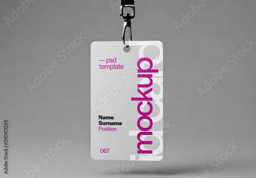 Blank ID Card Mockup With Lanyard for Corporate Badge and Branding Presentation
