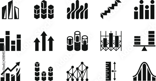Abstract colorful graphic design element featuring a bold and modern artistic black silhouette