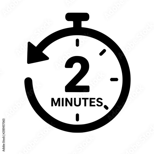 Картината върху платно 2 minutes icon flat outline in black