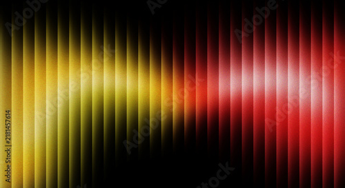 Abstract Yellow and Red Glass Effect with Vertical Glowing Light Stripes, Warm Neon Gradient and Dark Background