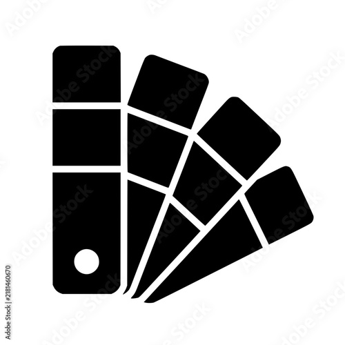 Fotografía Color swatch icon flat outline in black