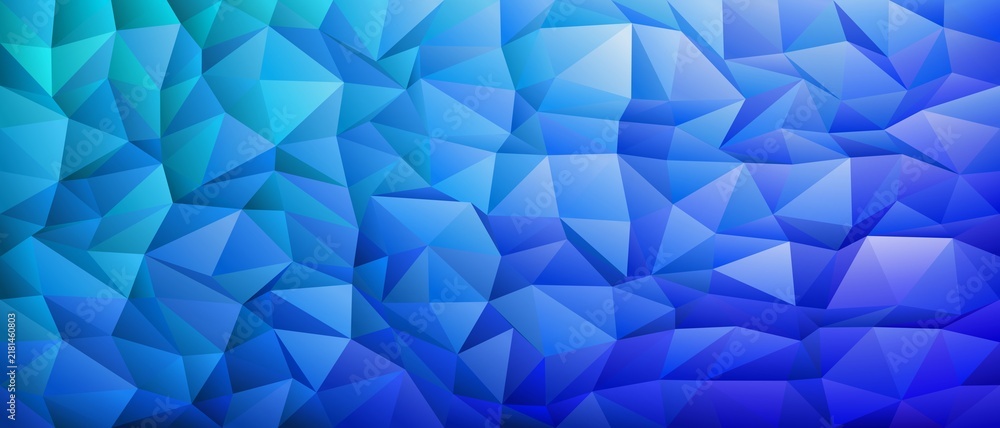 Obraz premium エレクトリックシアンの3Dローポリクリスタルメッシュ背景