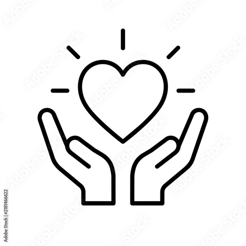 Fotografía Gratitude icon flat outline in black