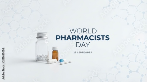 World Pharmacists Day celebration with pills and jar