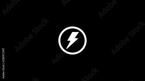 Circle battery charging animation with power icon and percentage numbers. Isolated on a white background.4k video