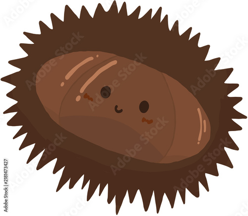 фотографія Autumn chestnut tree and spiky burrs illustration, seasonal harvest and natural
