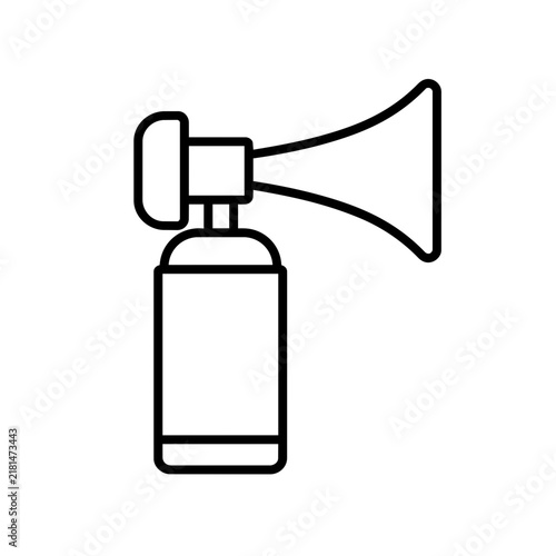 Foto Air horn icon flat outline in black