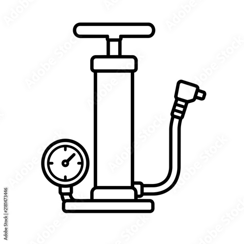 Photography Air pump icon flat outline in black