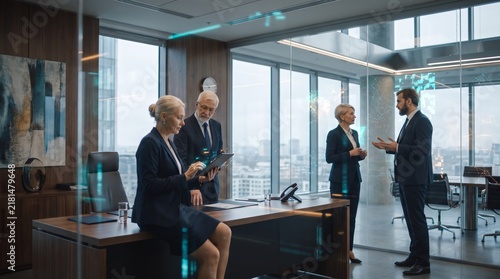 Business leaders discussing digital strategy