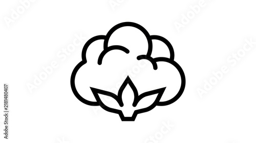 Foto Editorial vector illustration of a cotton boll line icon, symbolizing organic te