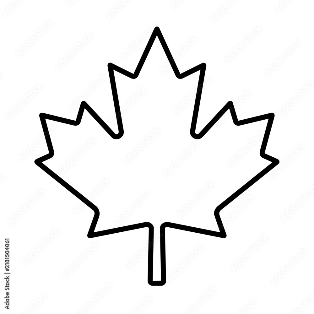 Obraz premium Autumn leaf canadian icon, black glyph vector symbol for web and app interface design
