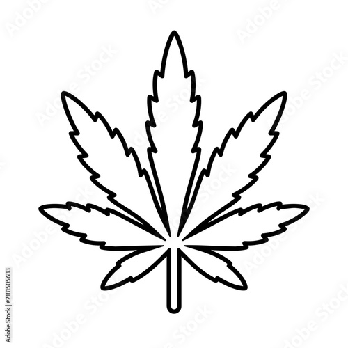 Obraz na plátně Cannabis icon, black glyph vector symbol for web and app interface design