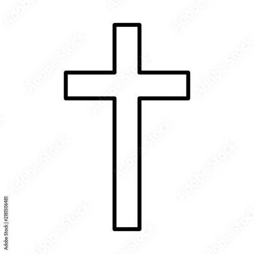 Fotografie Christian cross icon, black glyph vector symbol for web and app interface design
