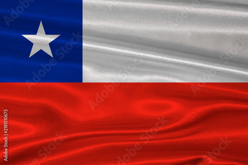 Fotografía Chile flag textured with fabric background
