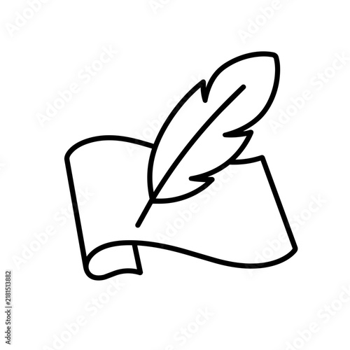 Foto Fabric feather icon, black glyph vector symbol for web and app interface design