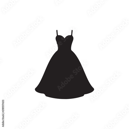 silhouette wedding dress silhouette icon vector flat design.
