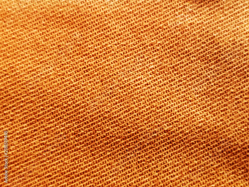 Foto Warm Ochre Orange Diagonal Twill Fabric Canvas Texture Background