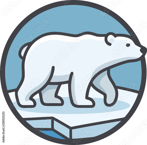 Foto Polar Bear in Arctic Circle Vector Icon
