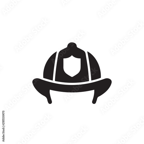 Firefighter Helmet Solid Black Single Icon