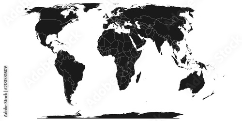Foto Equal Earth Equal-Area World Map Illustration