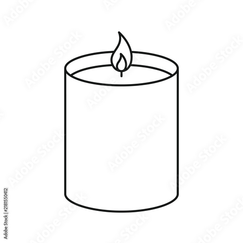 Minimalist Candle Jar Flat Vector Illustration Isolated on White.eps