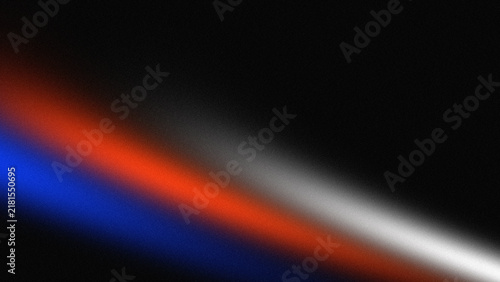 Abstract diagonal light streaks in blue orange and white against a dark background with copy space