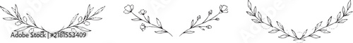 Delicate Botanical Collarbone Tattoo Flash Sheet with Olive Branch Wildflower and Leafy Vine Designs