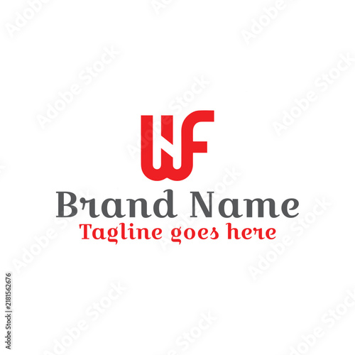 WF or WHF letter logo. H letter in negative space. Fully vector file. CMYK color mode. Editable color. Easy to download.