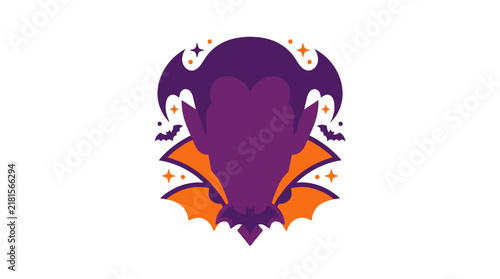 Stylized vampire character illustration for Halloween celebration.