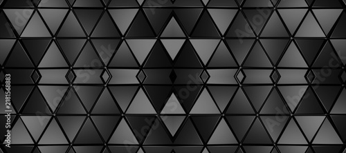 Foto Abstract dark triangular geometric pattern created with sleek metallic textures