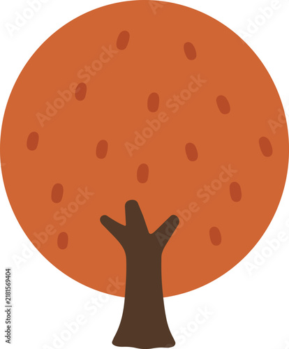 Round 3D autumn tree icon / 丸い秋の木 3D / 3D圆形秋天树木