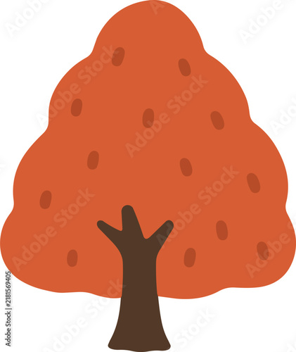 Round 3D autumn tree icon / 丸い秋の木 3D / 3D圆形秋天树木
