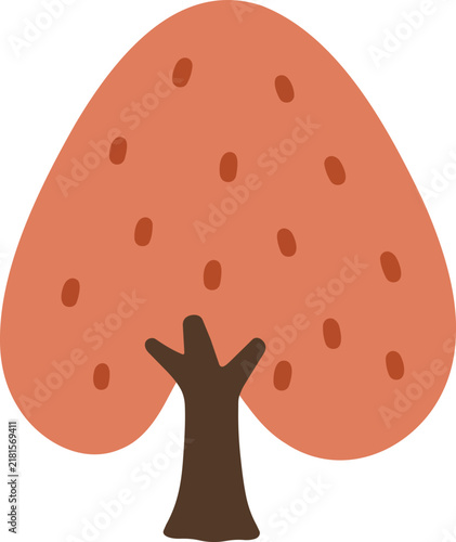 3D autumn tree with brown foliage / 茶色の紅葉の木 3D / 3D棕色秋天树木