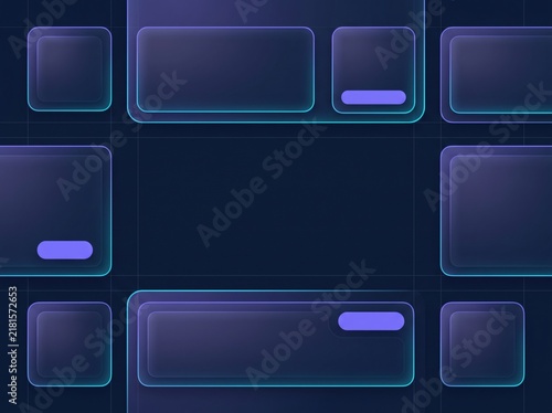 Obraz na płótnie Glassmorphism SaaS Dashboard UI Background with Copy Space