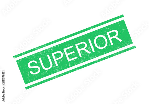 Green superior quality stamp with bold white text
